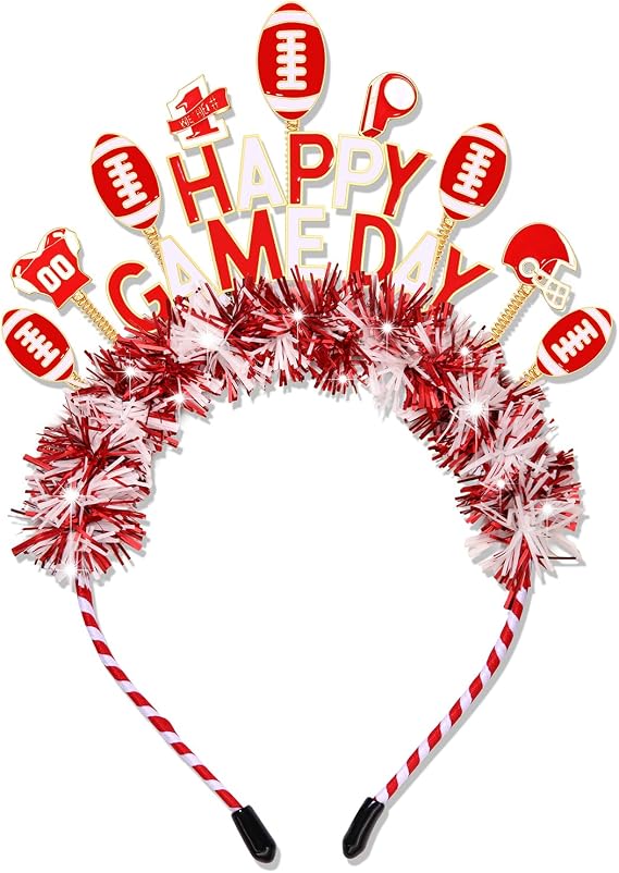 ARATLENCH Happy Game Day Football Headband College School Team Spirit Football Mom Accessories Outfit for Football Mom Fans