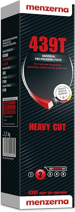 Menzerna 439T Pre-Polishing Compound Suitable for: Aluminium, Brass/Non-ferrous metals & Stainless steel