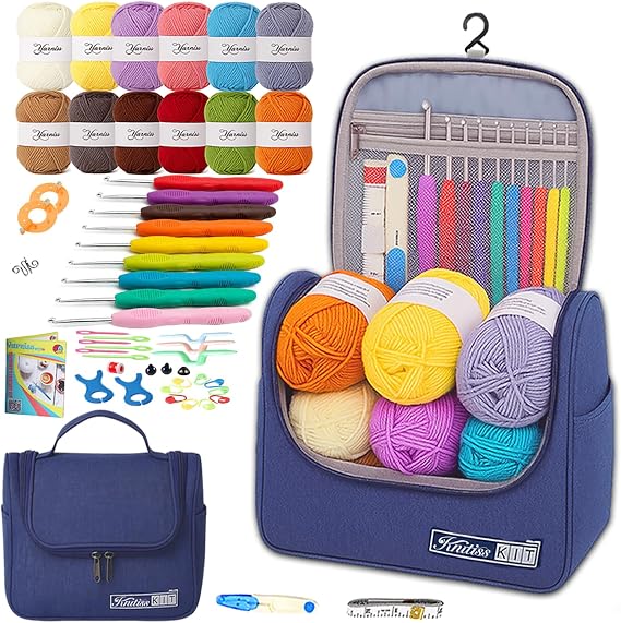 Knitiss Crochet Kits for Beginners Adults, All in One Crochet Starter Kit