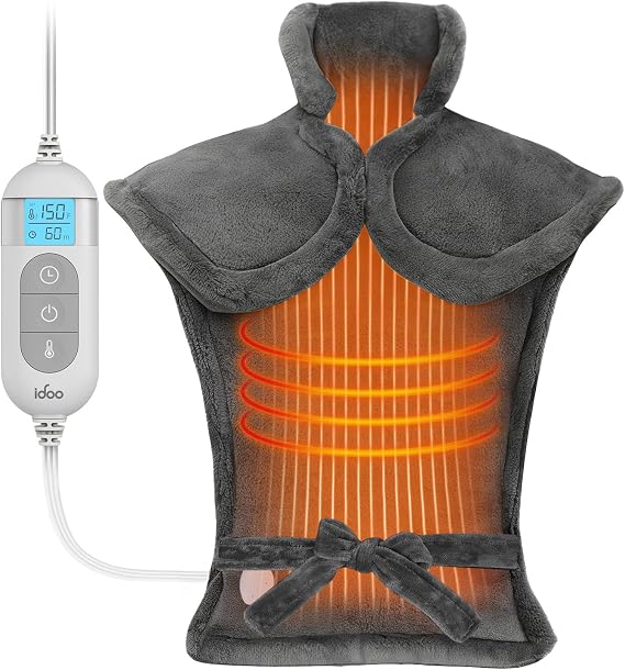 iDOO Electric Weighted Heating Pad for Back, Neck & Shoulders