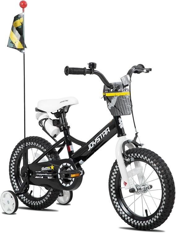 JOYSTAR Little Daisy Kids Bike for Girls Boys Ages 2-10 Years, 12 14 16 20 Inch Girls Bikes with Doll Bike Seat & Streamers, Boys Bike with Flag & Number Plate, Multiple Colors