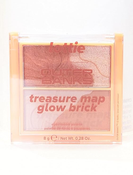 Lottie London X Outer Banks Treasure Map Glow Brick, Bronzing Face Powder, 0.28 oz