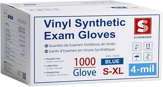 Schneider Medical Nitrile/Vinyl Blend Exam Disposable Gloves Latex Free