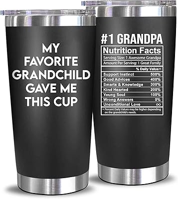 NewEleven Fathers Day Gift For Grandpa - Grandpa Gifts From Granddaughter, Grandson - Unique Birthday Present Ideas For Grandfather, New Granddad, Promoted To Granddad, Grandchildren - 20 Oz Tumbler