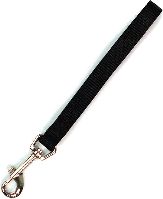 Blue-9 Dog Training Leash, 9 Inch Tab Lead for Obedience, Recall, and Agility Training, Made in The USA, Black