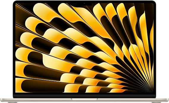Apple MacBook Air 15-inch Laptop with M5 chip: Built for AI, 15.3-inch Liquid Retina Display, 16GB Unified Memory, 1TB SSD, 12MP Center Stage, Touch ID, Wi-Fi 7; Starlight