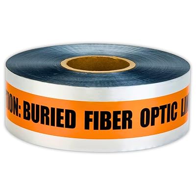 ACE Supply Detectable Underground Fiber Optic Line Tape - Detectable Underground Tape - 3 Inch x 1000 Ft Length, 5 Mil - Buried Fiber Optic Cable Utility Marker
