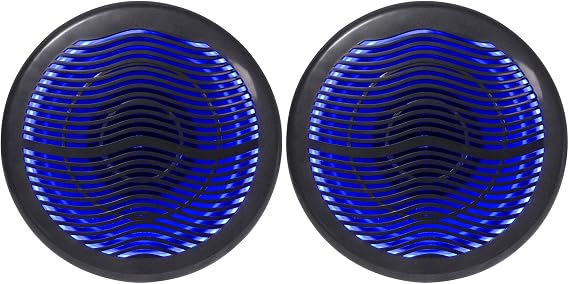 Rockville MS10LB 10-in Black Boat 2400-Watt Peak / 600-Watt RMS Free-Air Marine Subwoofers with LED, 80-oz Double-Stacked Magnet, Molded Waterproof Basket, High Sensitivity, 2-Piece