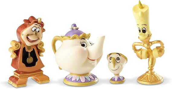 Enesco Disney Figür Seti, Güzel ve Çirkin, Çok Renkli