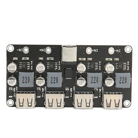 4 Way Fast Charging Module for 12V 24V Vehicles QC3.0 USB Power Converter Board with 97% Efficiency 24W Output Wide Input Range 3V-12V