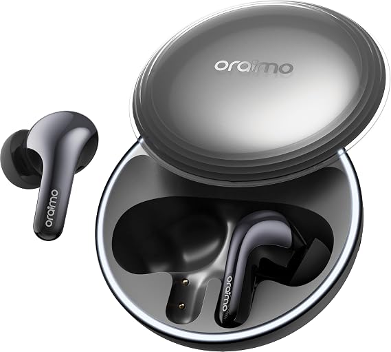 Oraimo Bluetooth 6.0 AI Real-Time Translation Earbuds ANC Noise Cancel | 52dB Hybrid ANC 11mm Dynamic Driver + HavyBass AI Voice Prompt /AI Real-Time Translation 45H Playtime IP55 Dual Connection