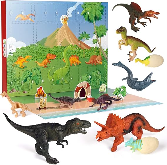 D-FantiX Dinosaur Advent Calendar 2026 for Kids, 24 Days Countdown to Christmas Advent Calendars Dinosaur Toy Xmas Gift for Boys Girls 3 4 5 6 Years Old