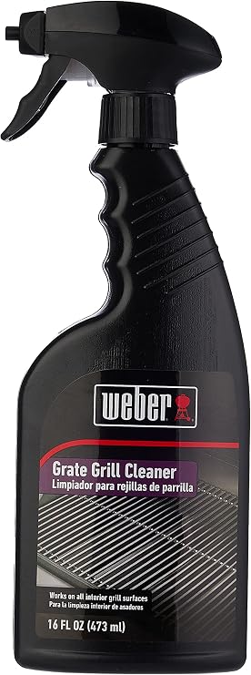 Weber Outdoor Grill Spray Cleaner & Degreaser, 16 oz, Grill Cleaner | Safe, NonCorrosive, Effective Formula for Stainless-Steel & CastIron Grates, Smokers, Ovens & Microwaves - Grill Accessory