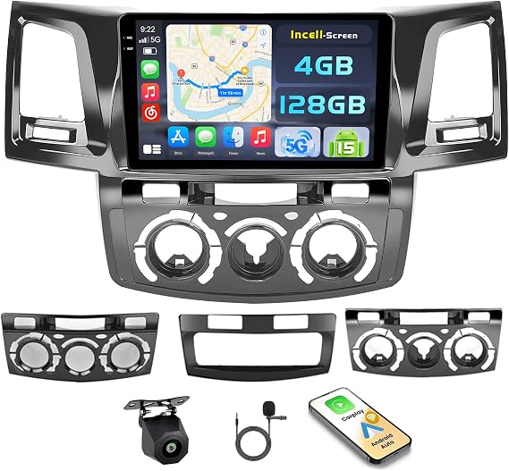 4+128G 9'' Android 15 Car Stereo for Toyota Hilux 2005-2014