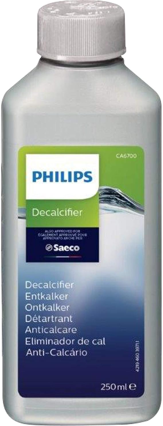 Philips Orijinal Espresso Makinesi Kireç Çözücü, Makine Ömrünü Uzatmak İçin Mükemmel Kireç Çözme, 1 Kireç Çözme Döngüsü, 250 ml Şişe, (CA6700/47)