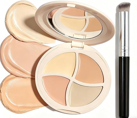 4 Colors Concealer Palette Full Coverage, Cream Color Corrector Palettes