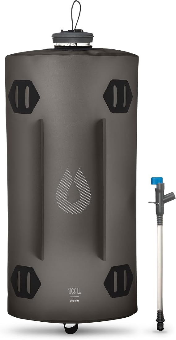 HydraPak Seeker Collapsible Camping Water Storage (10L, Mammoth Grey)