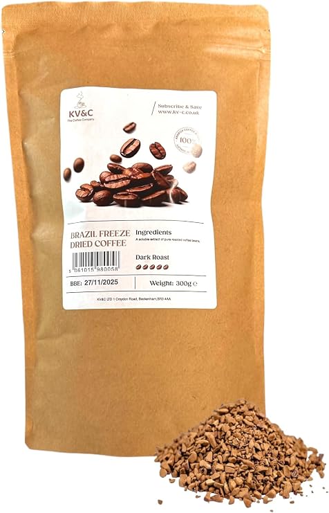 KV&C Instant Coffee 300g (280 CUPS) Resealable Bag | Dark Roast Blend | Bulk | Refill | Home | Vending (1, 300g)
