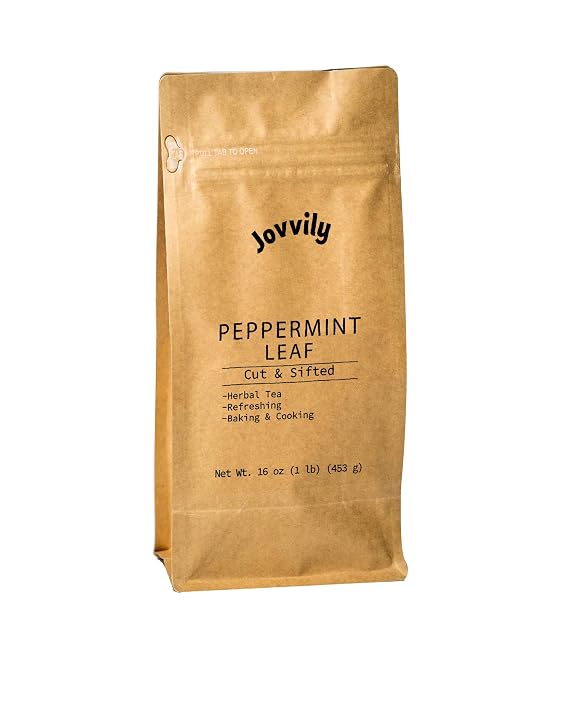 Jovvily Peppermint Leaf, 1 lb, Cut & Sifted, Herbal Tea, Refreshing