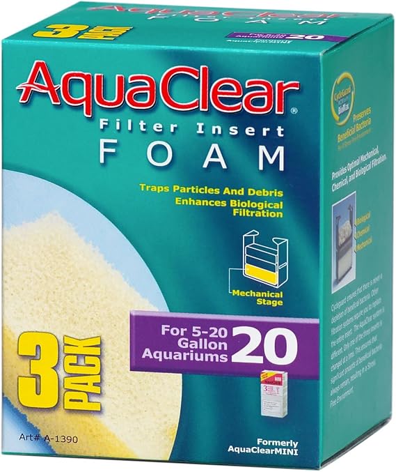 AquaClear 20-Gallon Foam Inserts,White, 3-Pack, A1390