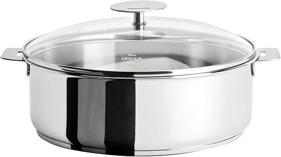 Cristel Casteline S24QMPKP Saute Pan, 4 quart, Silver