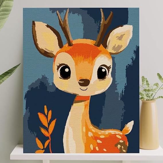Sayılarla Boyama Tuval Seti Fırça Boya Dahil (Çıtalı) 40x50 CM - Ceylan