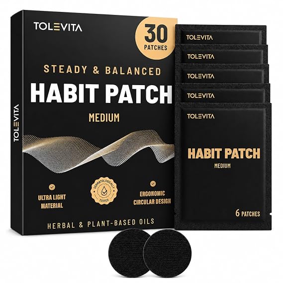 TOLEVITA Anti-Smoke Habit Patch Medium 30 Pcs Botanical Daily Control Patches, Essential Oil Habit Support Patch for Everyday Routine, Daily Application