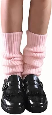 Womens And Girls Kawaii Leg Warmers 80s Harajuku Lolita Japanese Legwarmers Ankle Socks Knit Stockings Boot Socks