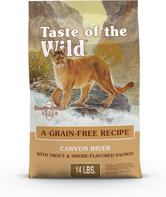 Taste of the Wild Canyon River Cat Food Trout & Smoke-Flavored Salmon, 14lb | Kitten, Adult & Senior Cats |Grain Free Recipe* |Nutrient Dense to Help Support Peak Health |Taurine for Heart & Eye Health
