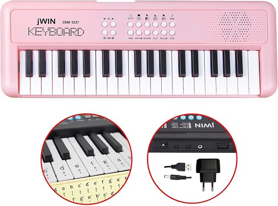 Jwin CMK-1237 37 Tuşlu Elektronik Org (Etiket. Adaptör Hediye) - Pembe