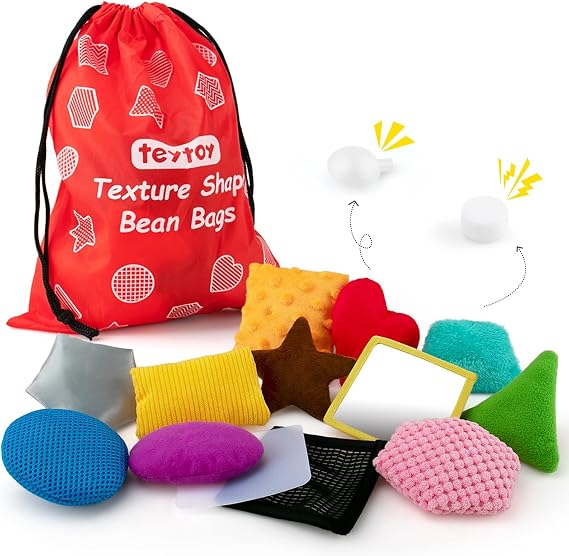 teytoy Sensory Bean Bags,12pcs Texture Shape Sensory Fidget Toys for Autism
