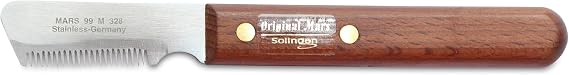 Mars Professional Dog Stripping Knife Grooming Tool, Medium Slant Tooth with Tapered Edge, Right-Handed