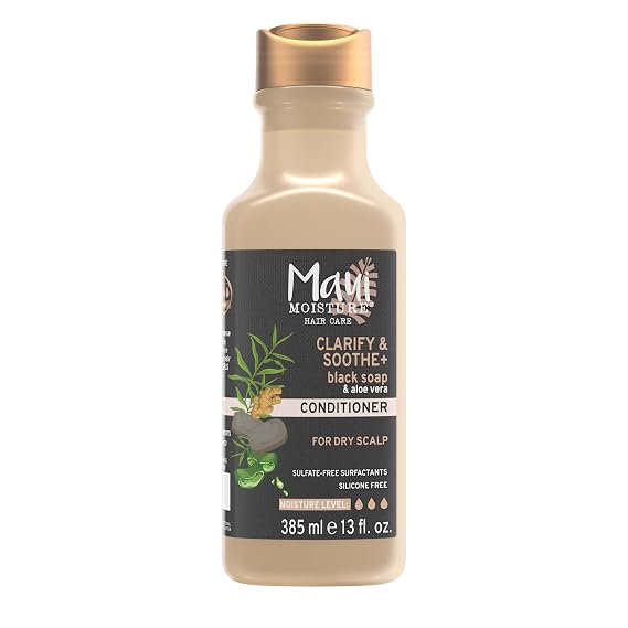 Maui Moisture Clarify & Soothe + Black Soap Conditioner, Hydrating, 13 fl oz