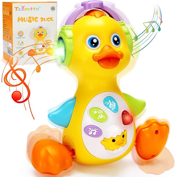 Baby Musical Light Up Duck Toy, Baby Toys Dancing Crawling Tummy Time Toys