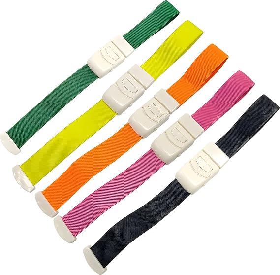 6-Pack Adjustable Buckle Tourniquets for Medical Professionals, Portable First Aid Essential for Nurses and Doctors