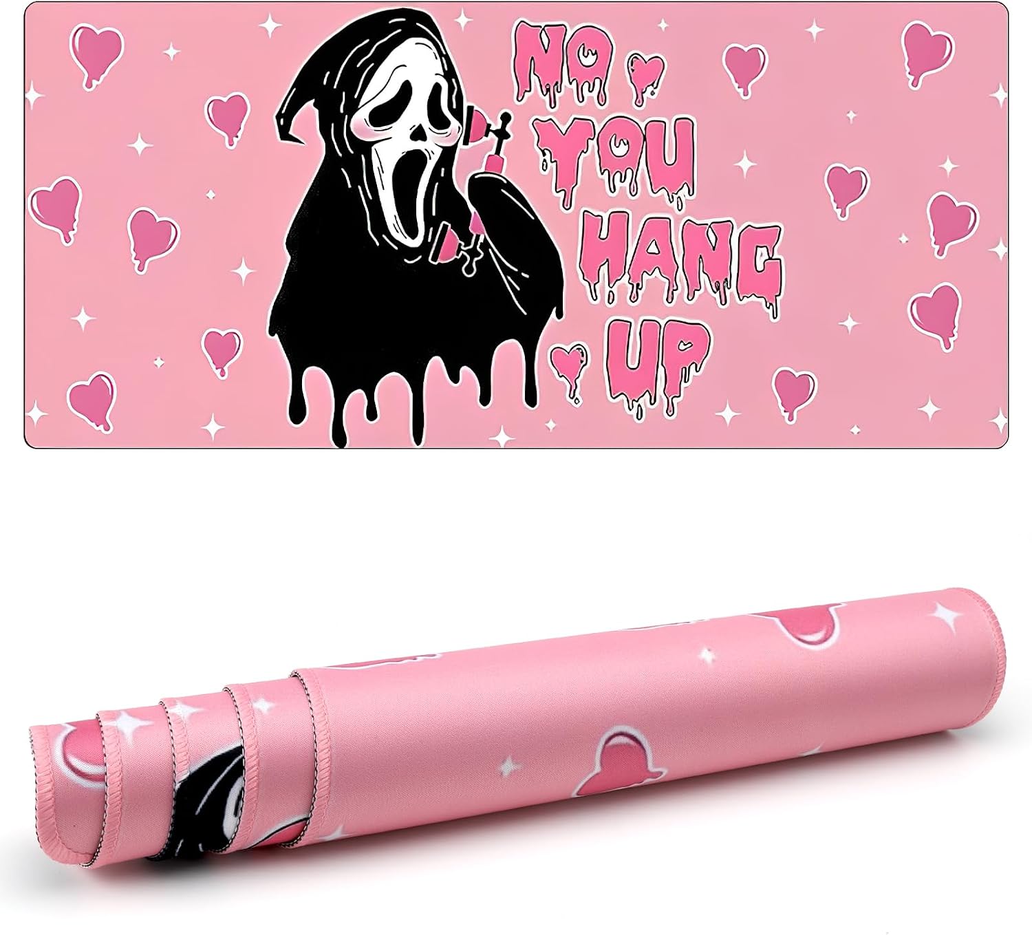 DAWRIS Pink Desk Accessories - Cute Mouse Pad, Large Desk Mat for Gaming