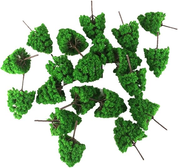 misppro 25PCS Plastic Model Trees N Gauge Railroad Supplies Trains Layouts Scenery