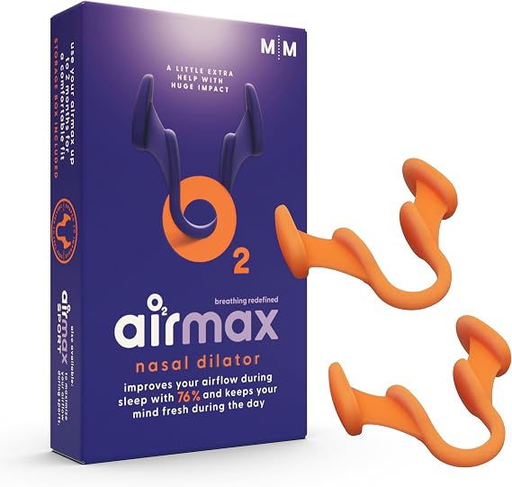 Air Max Nasal Dilators Medium 2-Pack with 76% More Airflow, Orange