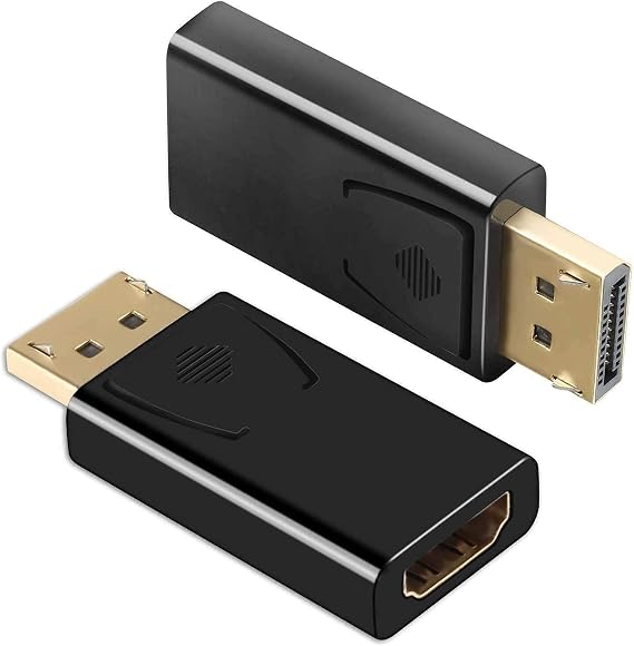 Hdmi to Displayport Adapter, displayport to hdmi Adapter Male Female Converter DisplayPort DP to HDMI 4K 1080P Gold Plated 1.3V Black (1080P) DP-M to HDMI-F