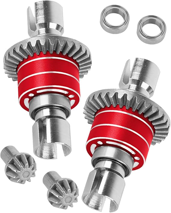 RC Front & Rear Differential Input Gear Kit Upgrades Part for 1/16 H16BM H16PL H16GT H16DR 16207 16208 16209 16210,1/14 14209 14210 14301 14303 Diff,Red