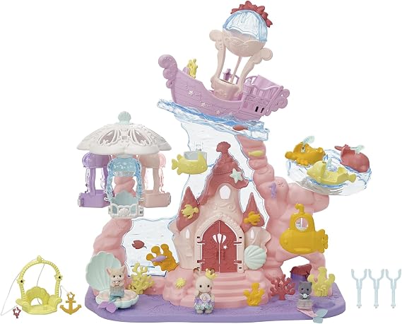 EPOCH Sylvanian Families Amusement Park Dream-Colored Mermaid Castle Co-72 Safety Toy Mark Certified, Toy for Ages 3 Years and Up, Dollhouse