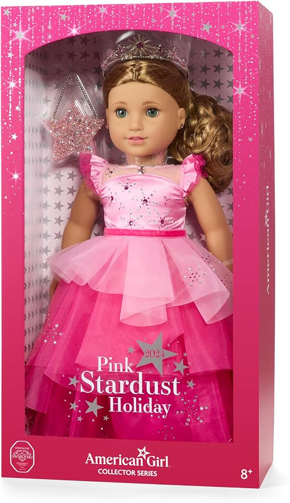 American Girl 2024 Pink Stardust Holiday Collector Doll with Swarovski Crystals Blonde
