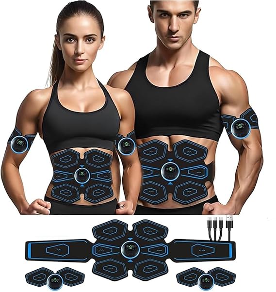 EMS Abdominal Muscle Trainer, ABS Trainer Muscle Stimulator, 8 Modes & 18 Intensities For Abdominal/Arm/Leg/Hip Training, EMS Muscle Stimulator, Electric Abdominal Muscle Toner