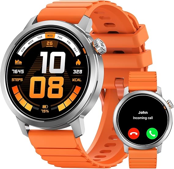 KOSPET ORB Smart Watch 1.43" AMOLED Display, 25 Days Battery, 170+ Sport Modes, IP68 Waterproof, 24/7 Heart Rate & Sleep Monitor, Bluetooth Call (Answer/Make), Compatible for Android & iOS