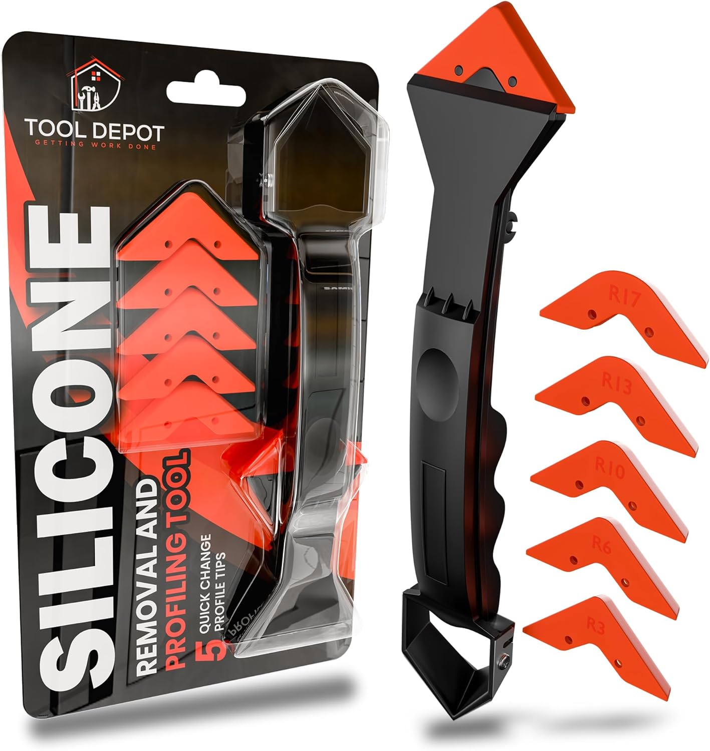 Tool Depot Caulking and Silicone Tool 3 in 1 Sealant Finishing Tool with Stainless Head, Caulk Remover, sealant Remover, Angle Scraper for Bathroom, Kitchen,Floor,Window,Sink