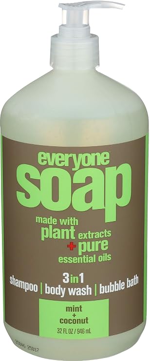 EO Products Natural Everyone Hand Soap Liquid, Mint and Coconut, 32 Ounce