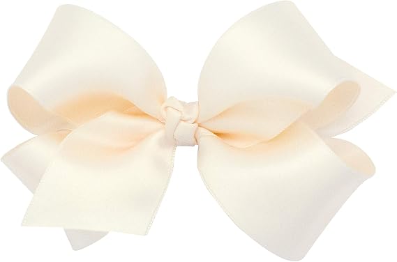 Wee Ones Girls' French Satin Hair Bow with a Knot Wrap Center, No-Slip Hair Clip, Handmade