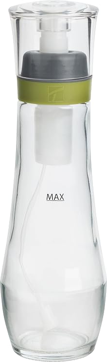Trudeau Oil Spray Bottle, Glass, Plug-Free Filter for Baking Grilling, 10 oz
