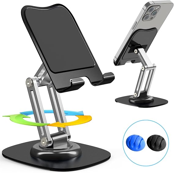 Metal Phone Stand, Adjustable Foldable Cell Phone Stand Holder for Desk