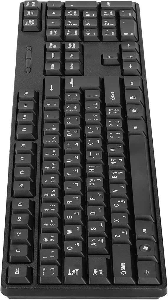Arabic Computer Keyboards,MC-689 Arabic English Keyboard,USB Wired Keyboards for PC Laptops Office Keyboards Ergonomic Design Universal Bilingual Keyboards